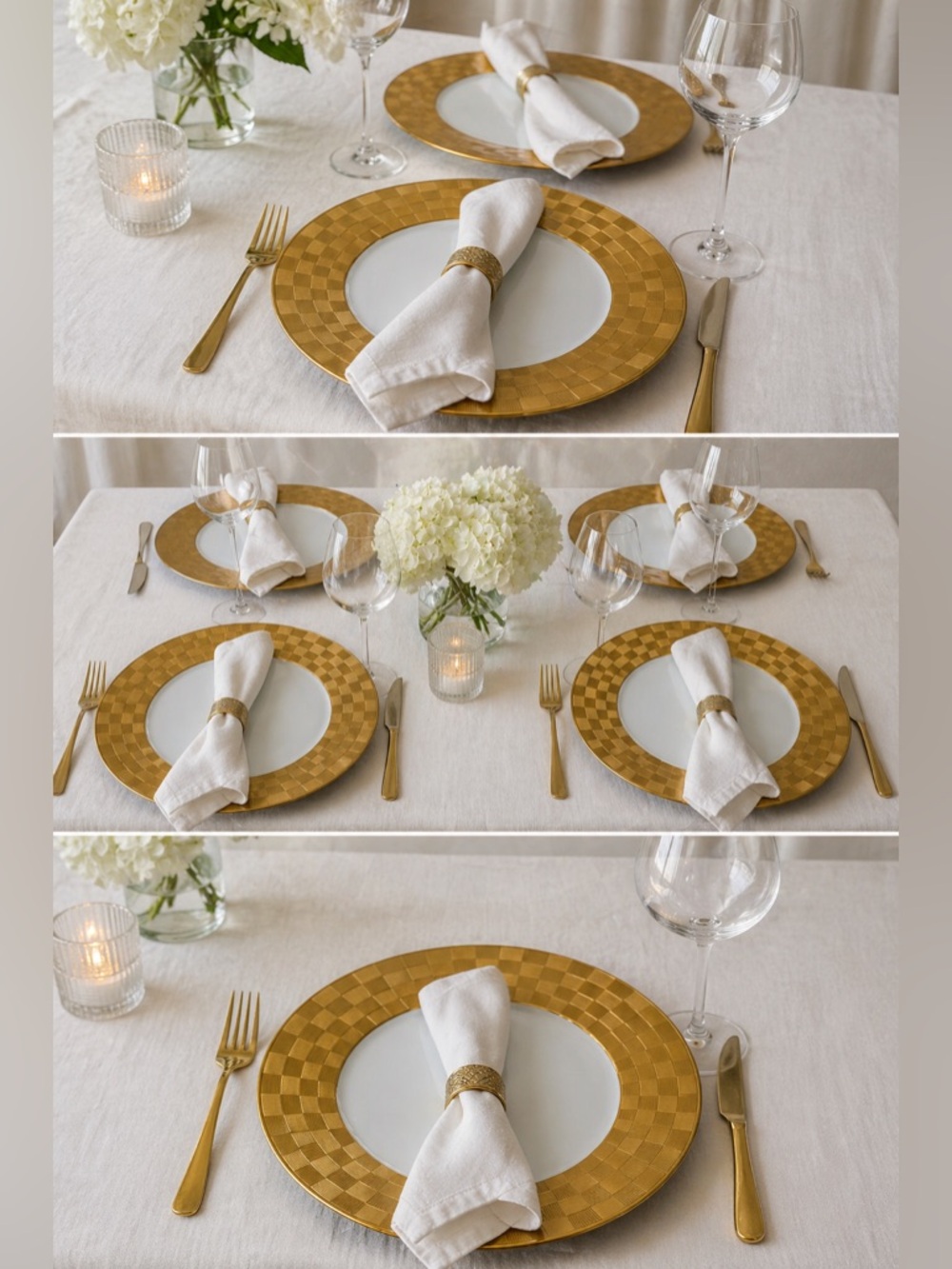 L’Objet Byzanteum Or Charger Plate 12” Gold Porcelain Dinner Plate Luxury Set 6